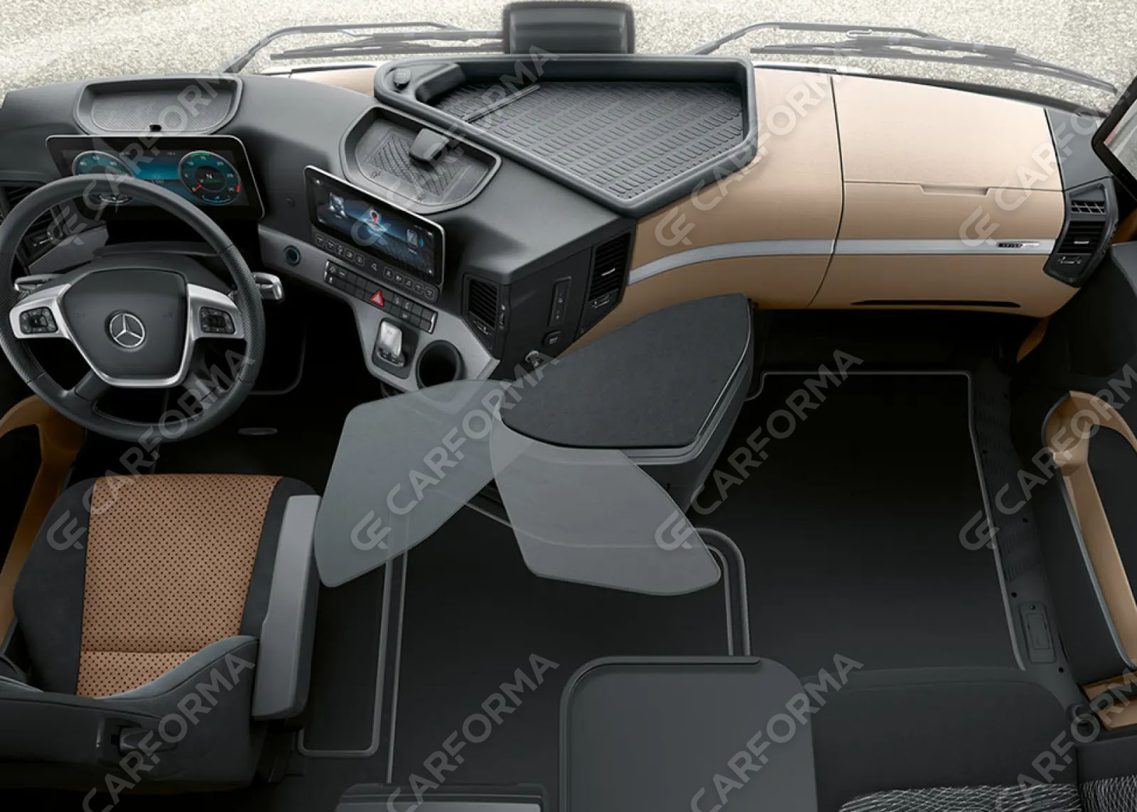 Ворсовые коврики на Mercedes Actros MP4 MP5 тягач GigaSpace 2011&nbsp;-&nbsp;2026 в Череповеце